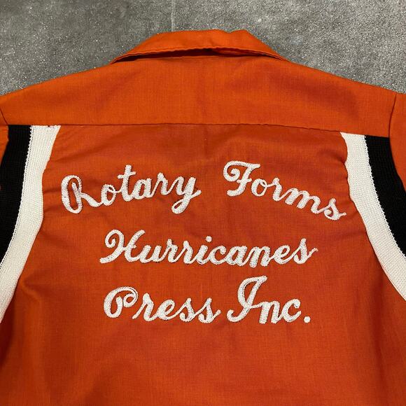 Vintage 50s 60s Hilton Women's Chain Stitch Bowling Shirt Size 30 - Picture 2 of 6